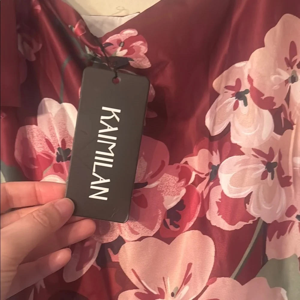 KaiMilan Satin Floral Midi Dress – Size 10 – NWT 🌸 - Picture 3 of 7